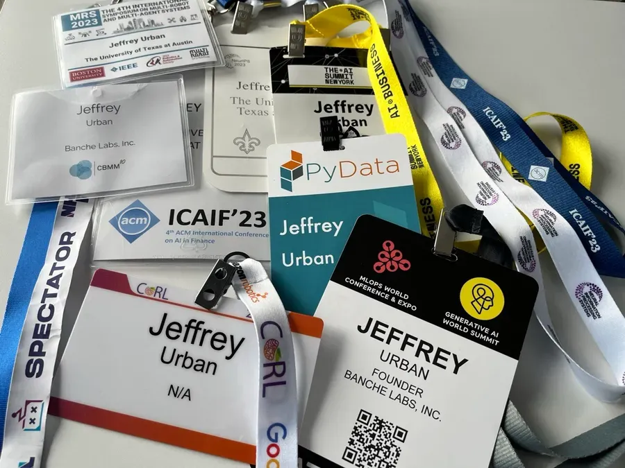 Collection of conference badges